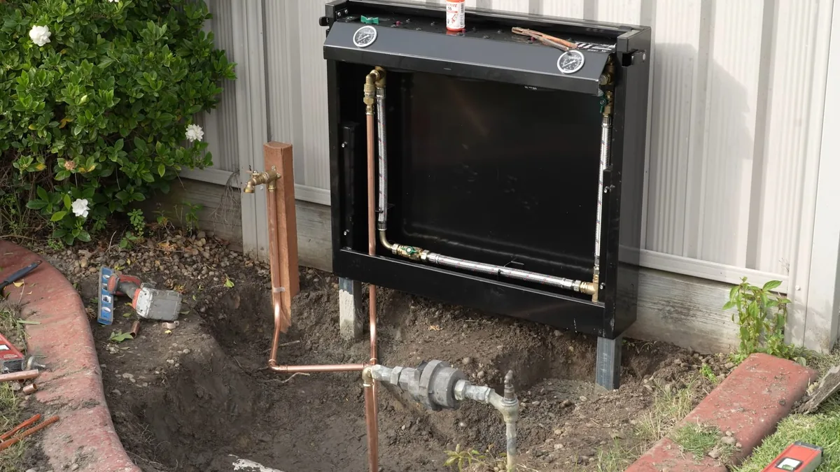 outdoor pool or filtration equipment connected beside the property shown as hero overview for Plumber in Bradbury, CA
