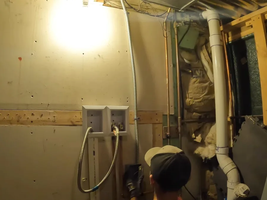 new supply and drain piping routed through open wall or utility space shown as secondary detail for Plumber in Claremont, CA