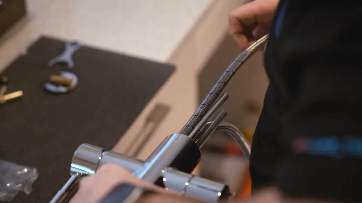 sink faucet or under-cabinet supply connection being serviced shown as hero overview for Plumber in Duarte, CA