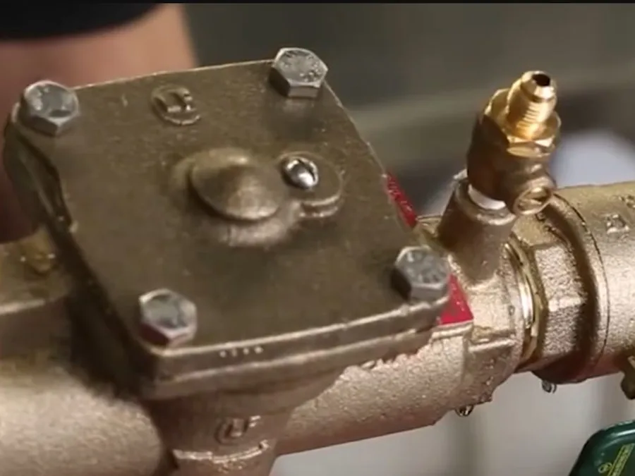 backflow prevention assembly with shutoff valves and test fittings shown as secondary detail for Plumber in the Glendora Country Club Area, CA