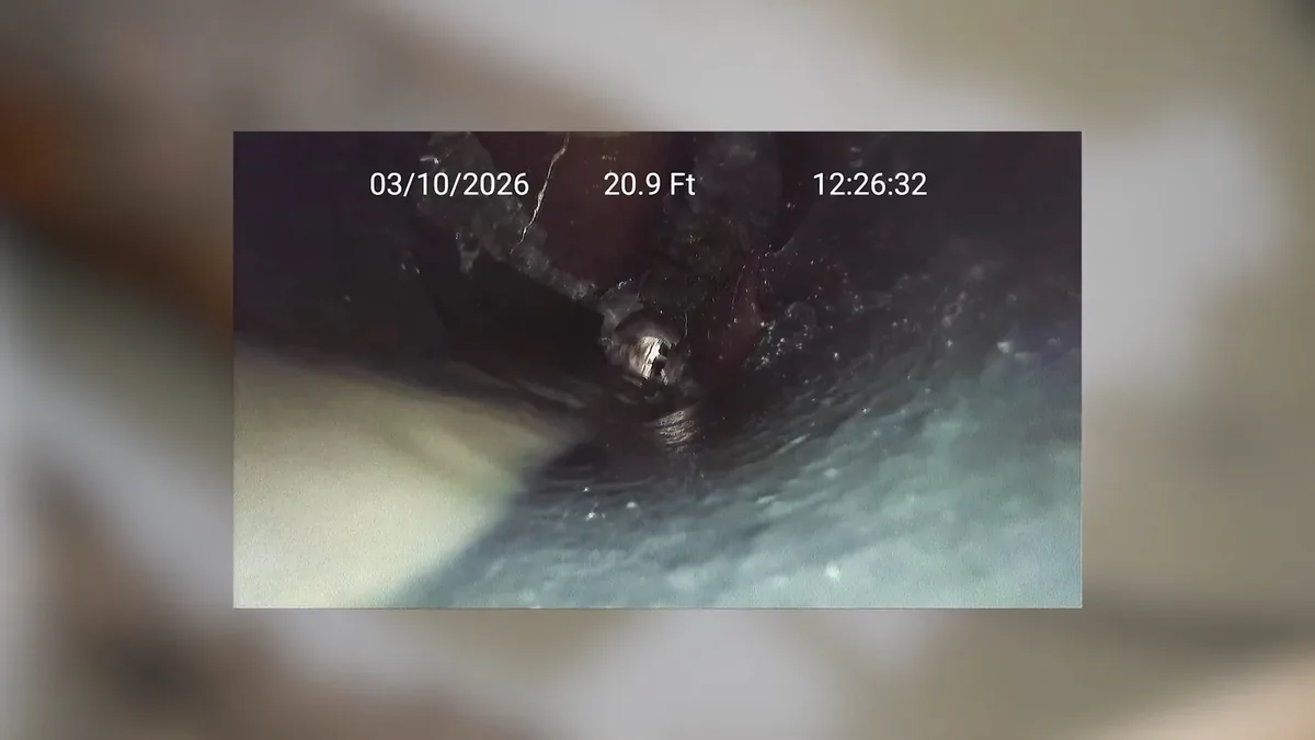 sewer camera inspection screen showing the inside of a pipe shown as hero overview for Sewer Line Repair in Glendora, CA
