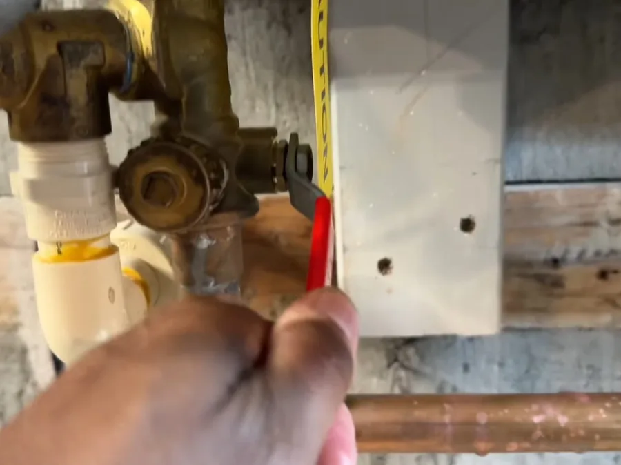 tankless water heater piping and service valves during maintenance shown as secondary detail for Tankless Water Heater Services in Glendora, CA